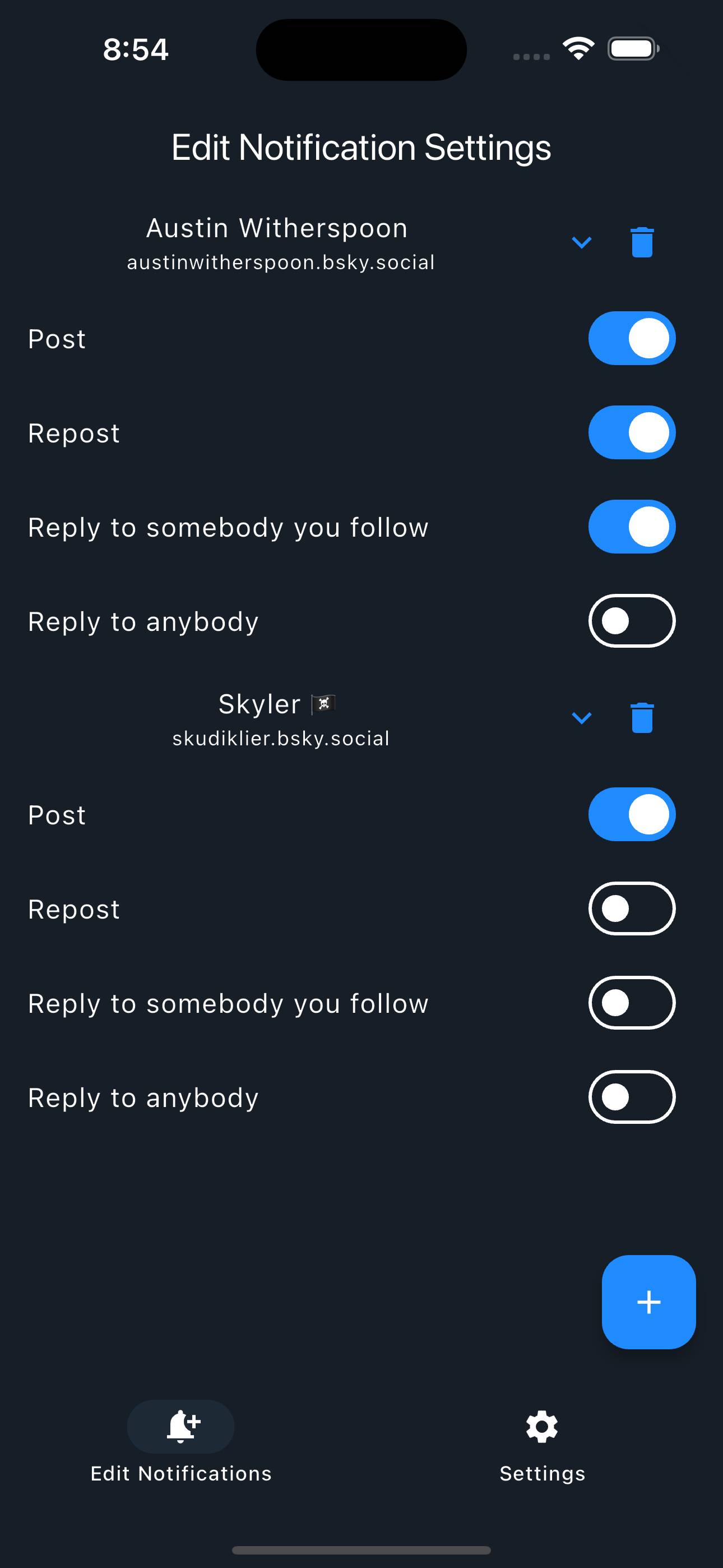 BlueNotify app screenshot